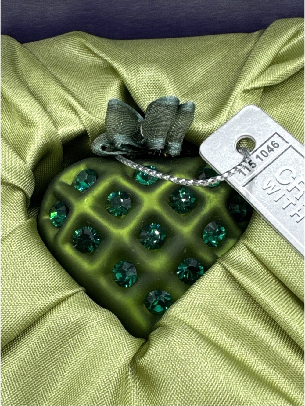 Swarovski Crystals Expressions From The Heart 1.5” Small Ornament Green W/Case